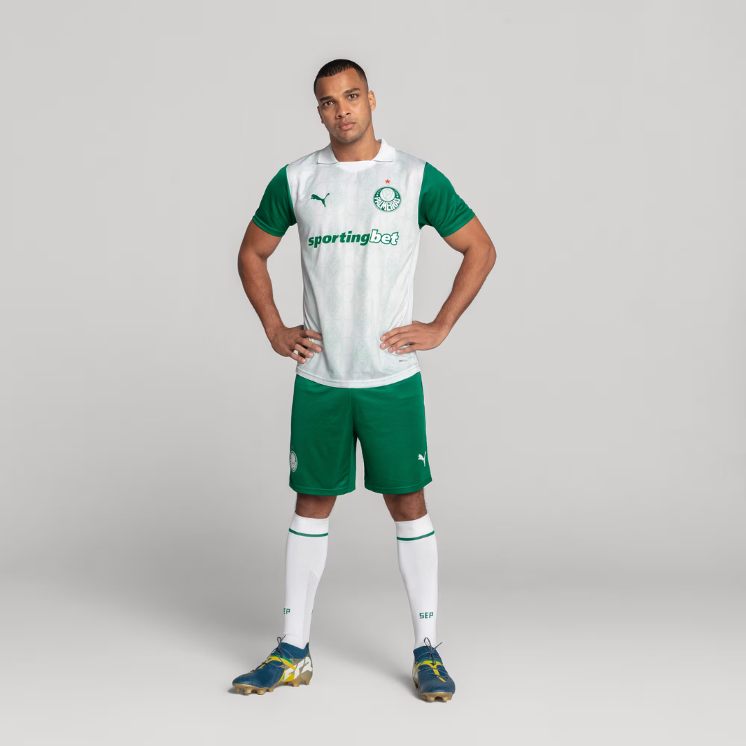 Camisa Palmeiras II AWAY 2025 Torcedor Branco+Verde