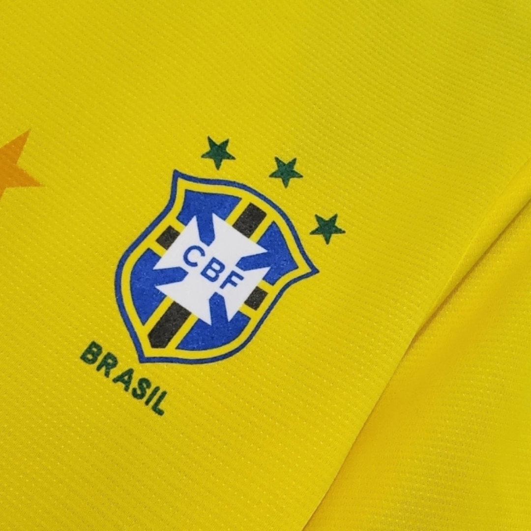 Camisa Retrô Seleção Brasileira Masculina Amarela Torcedor