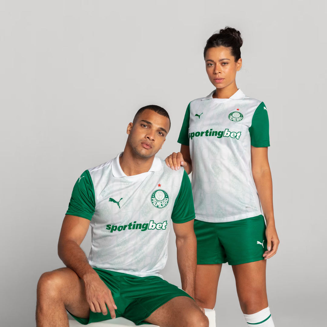 Camisa Palmeiras II AWAY 2025 Torcedor Branco+Verde