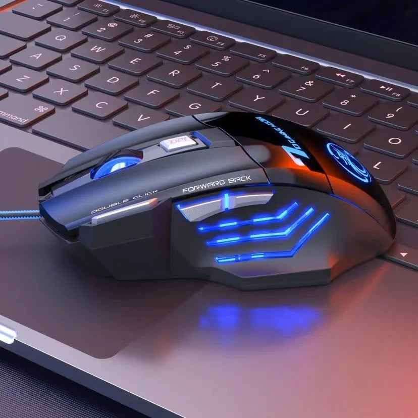 Mouse Gamer com Fio X7 – LED RGB, 3200 DPI, 7 Botões Programáveis, USB
