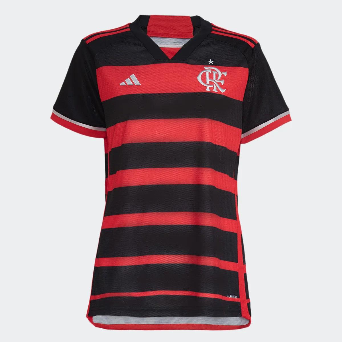 Camisa Flamengo I 2024 Feminina Torcedora Preto+Vermelho