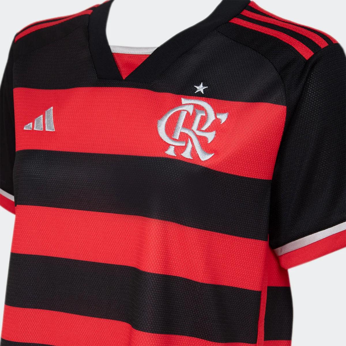 Camisa Flamengo I 2024 Feminina Torcedora Preto+Vermelho
