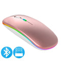 Mouse Utra Silencioso USB & Bluetooth com Led RGB para Gamer