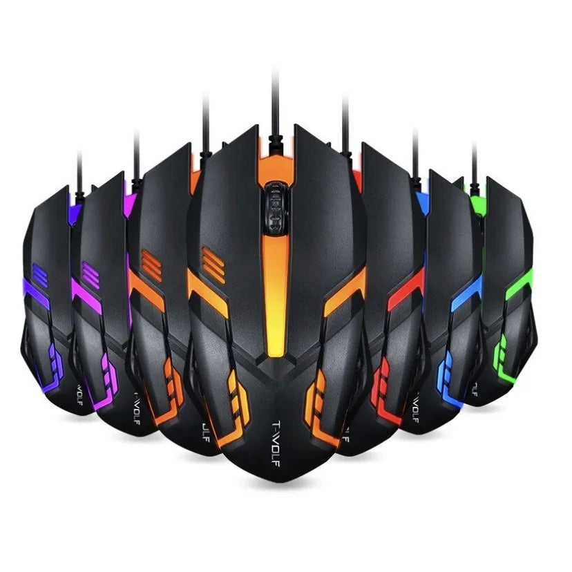 Mouse Gamer ALFA USB 3200dpi com LED RGB