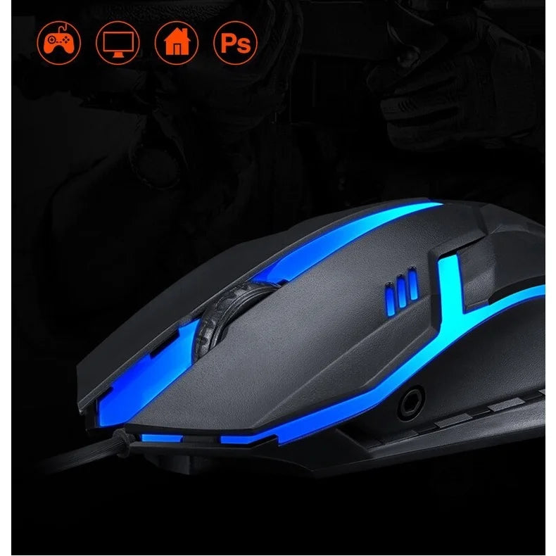 Mouse Gamer ALFA USB 3200dpi com LED RGB