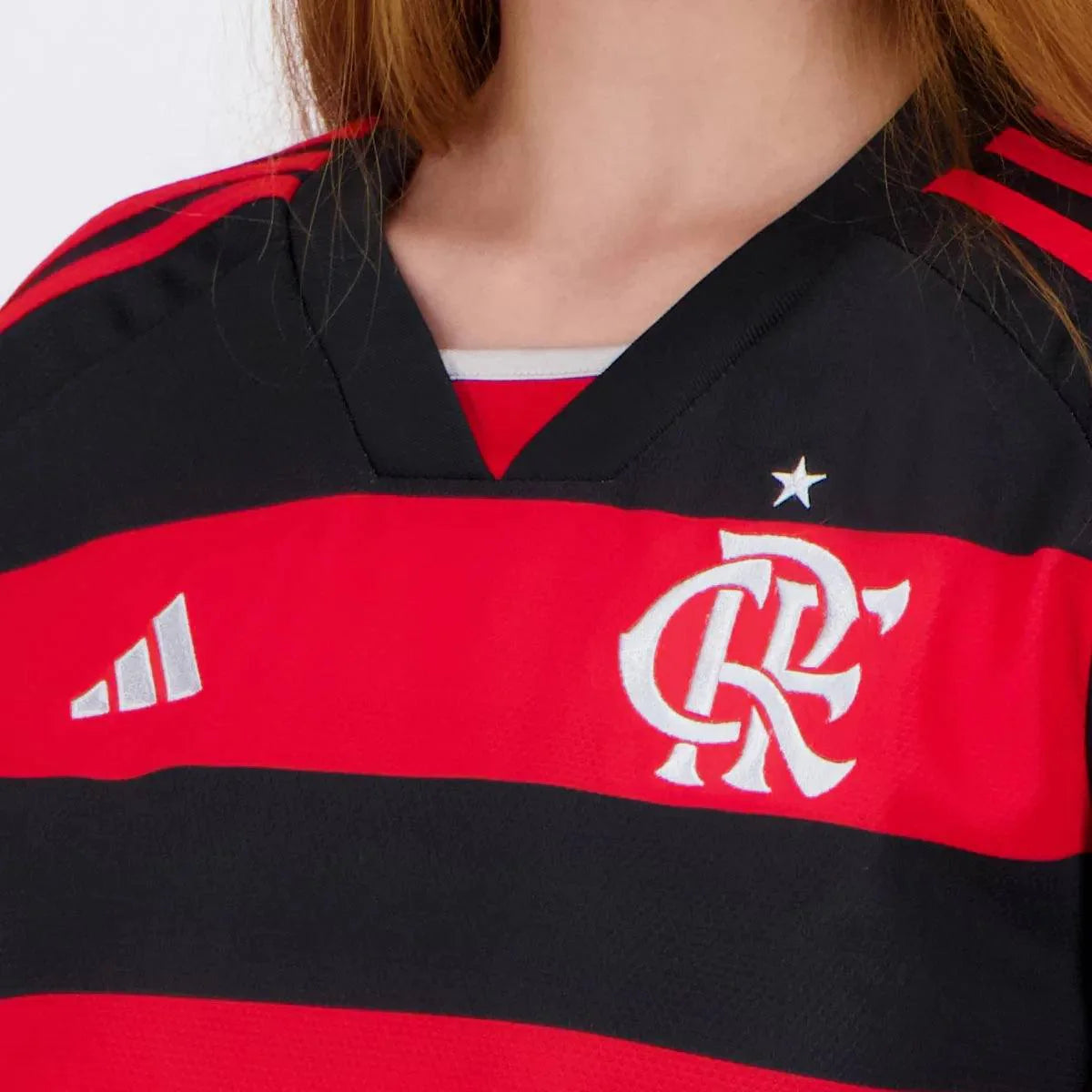 Camisa Flamengo I 2024 Feminina Torcedora Preto+Vermelho