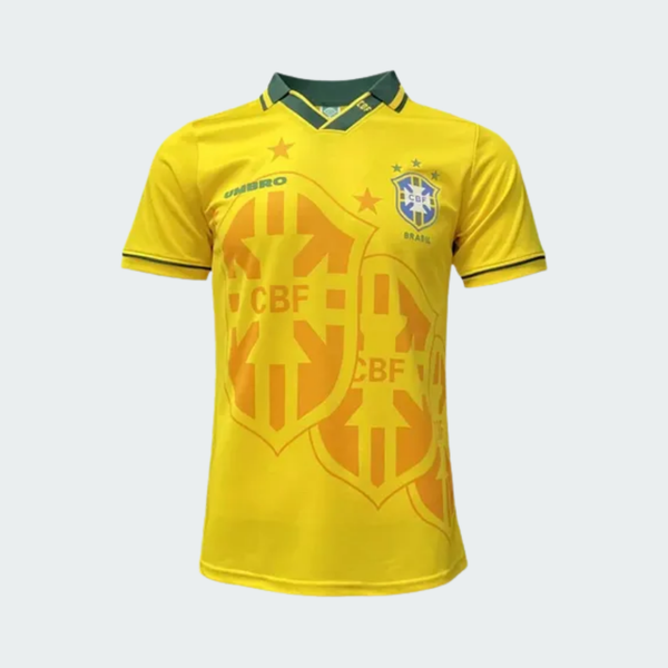Camisa Retrô Seleção Brasileira Masculina Amarela Torcedor