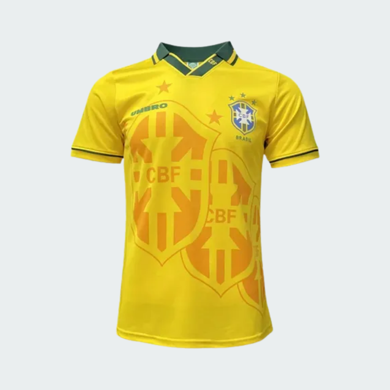 Camisa Retrô Seleção Brasileira Masculina Amarela Torcedor