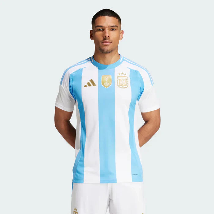 Camisa l Argentina 24 Torcedor Masculino Azul+Branco
