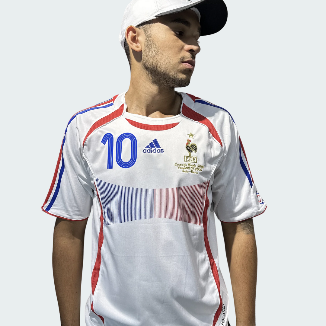 Camisa Retrô França Masculina Branca Torcedor
