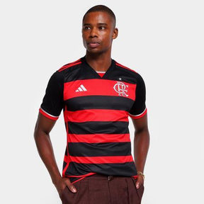 Camisa Flamengo I 24/25 Torcedor Masculina Preta+Vermelha