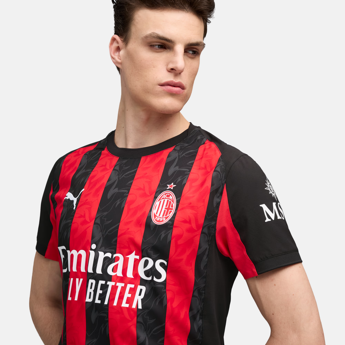 Camisa AC Milan I 25/26 Torcedor Masculina – Vermelha e Preta