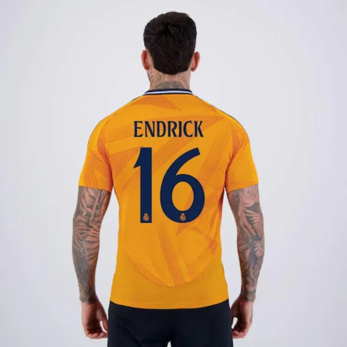 Camisa Real Madrid 2025 Adidas Away Masculina Torcedor Laranja
