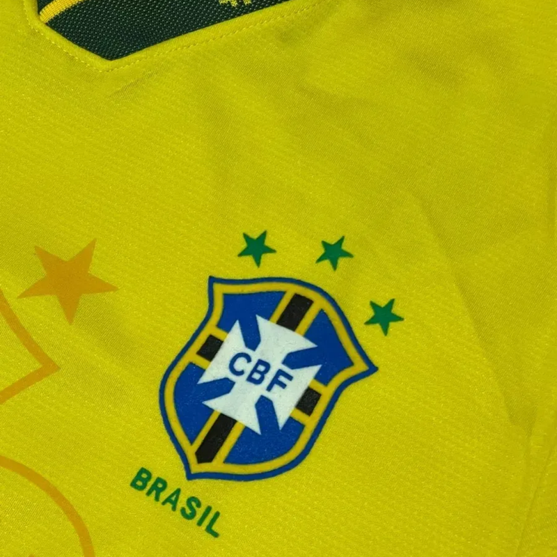 Camisa Retrô Seleção Brasileira Masculina Amarela Torcedor