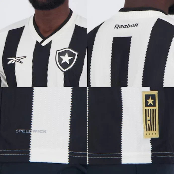 Camisa do Botafogo I 2024 Masculina Torcedor S/N Preto+Branco