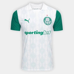 Camisa Palmeiras II AWAY 2025 Torcedor  Branco+Verde
