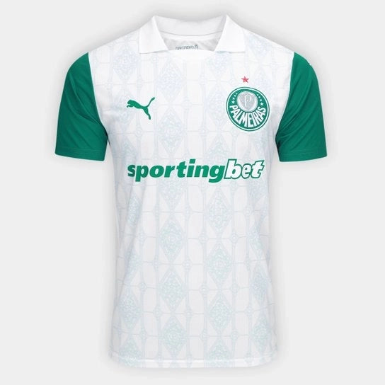 Camisa Palmeiras II AWAY 2025 Torcedor  Branco+Verde