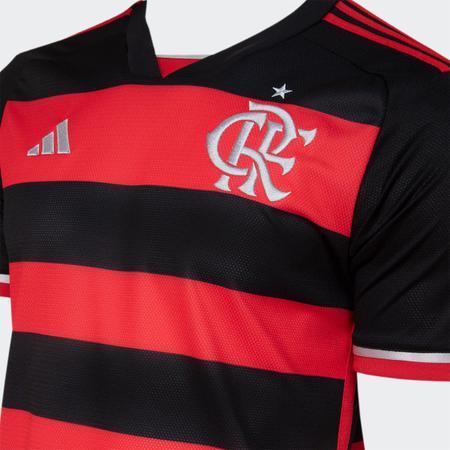 Camisa Flamengo I 24/25 Torcedor Masculina Preta+Vermelha