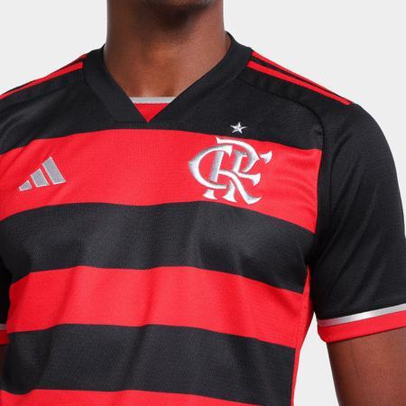 Camisa Flamengo I 24/25 Torcedor Masculina Preta+Vermelha