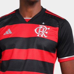 Camisa Flamengo I 24/25 Torcedor Masculina Preta+Vermelha