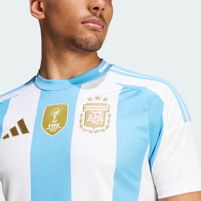 Camisa l Argentina 24 Torcedor Masculino Azul+Branco
