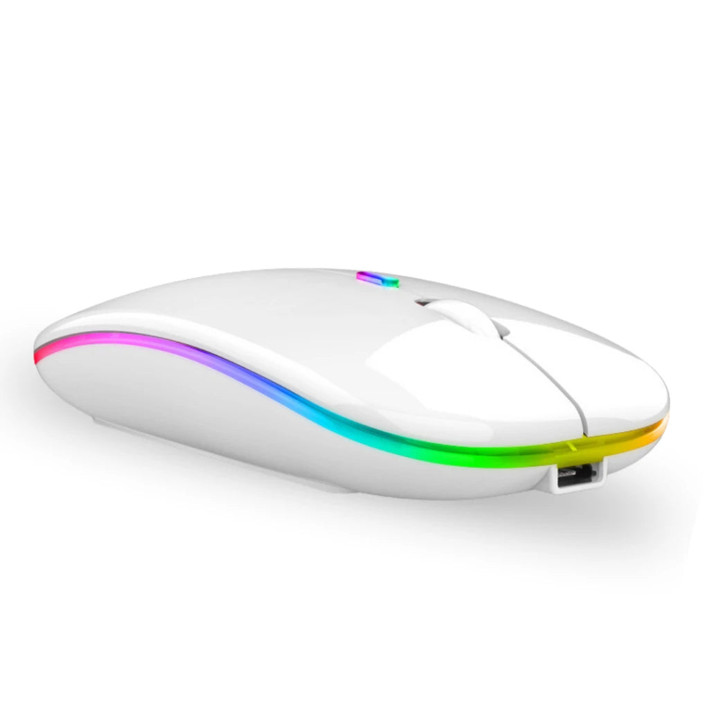 Mouse Sem Fio Recarregável com Iluminação RGB