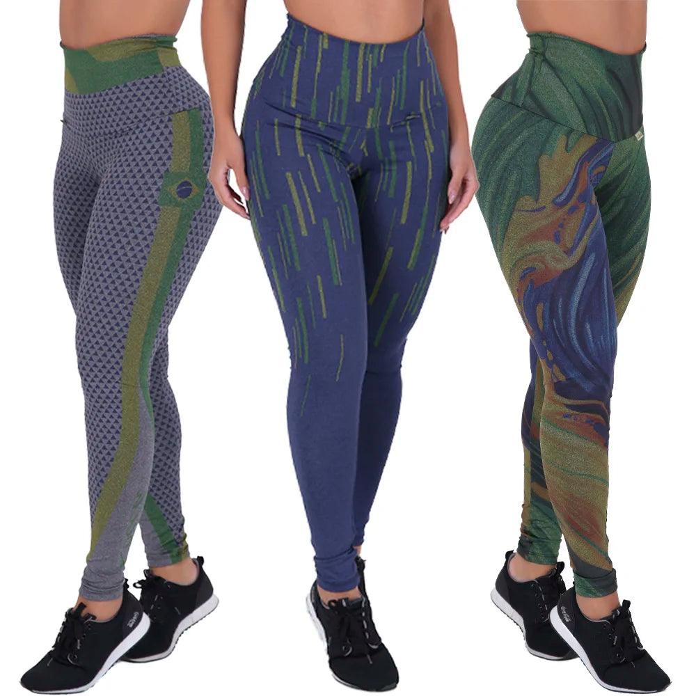 Kit 3 Leggings Fun Não Transparentes Fitness/Academia