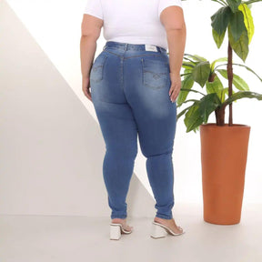 Calça Jeans Skinny Feminina Plus Size Destroyed – Milaa