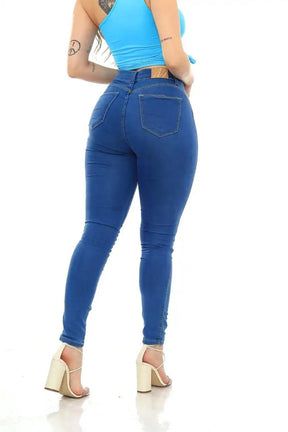 Calça Jeans Feminina Skinny Azul Claro  Blogueira Tendência Moda