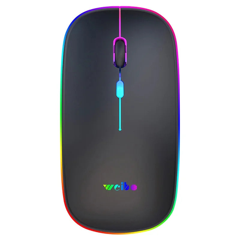 Mouse Sem Fio Recarregável com LED RGB