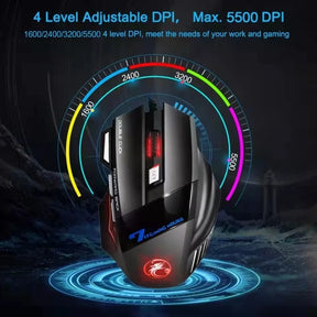 Mouse Gamer com Fio X7 – LED RGB, 3200 DPI, 7 Botões Programáveis, USB