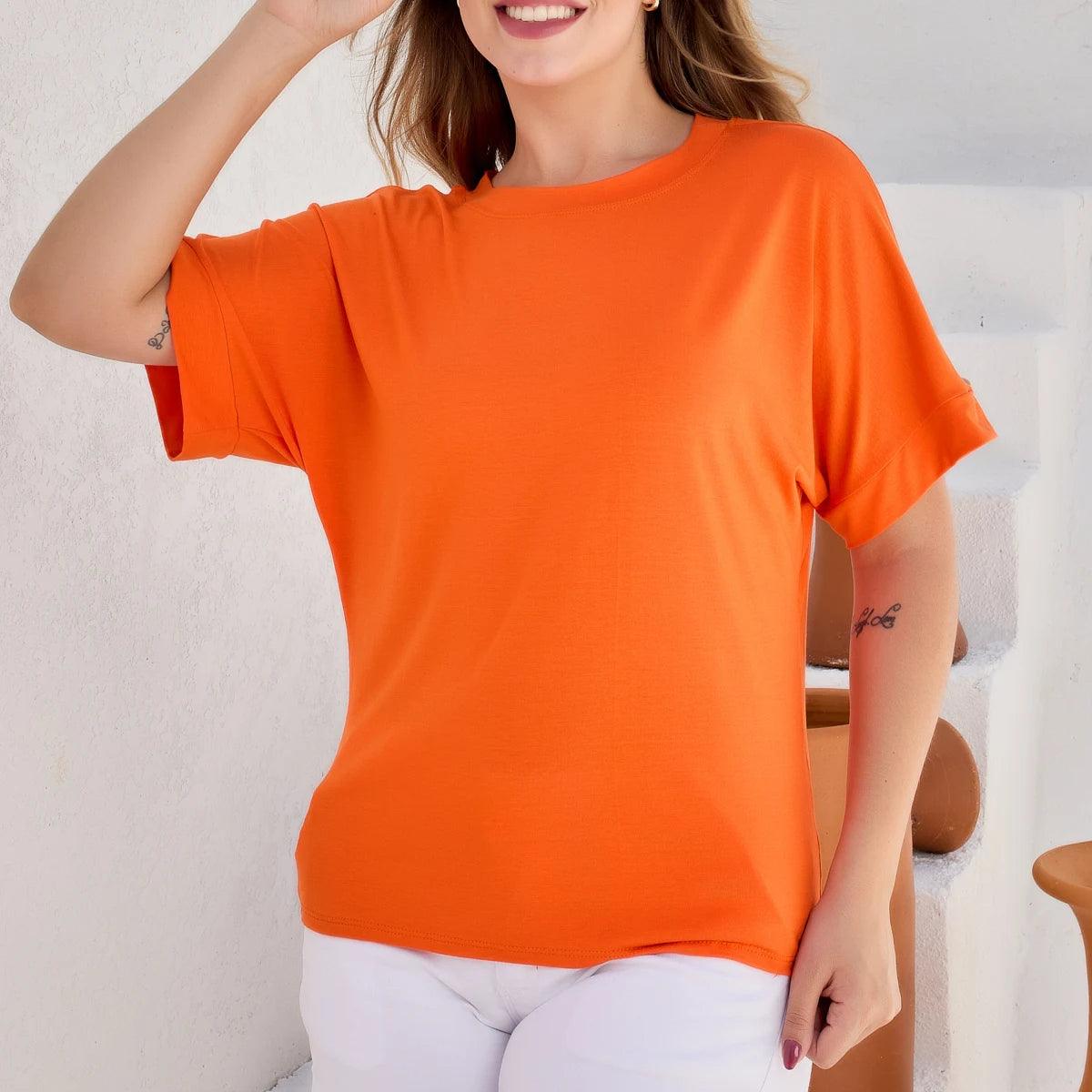 Blusa Feminina Plus Size Manga Curta