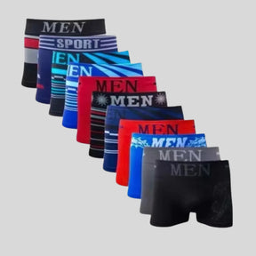 Kit com 10 Cuecas Boxer Masculinas em Microfibra