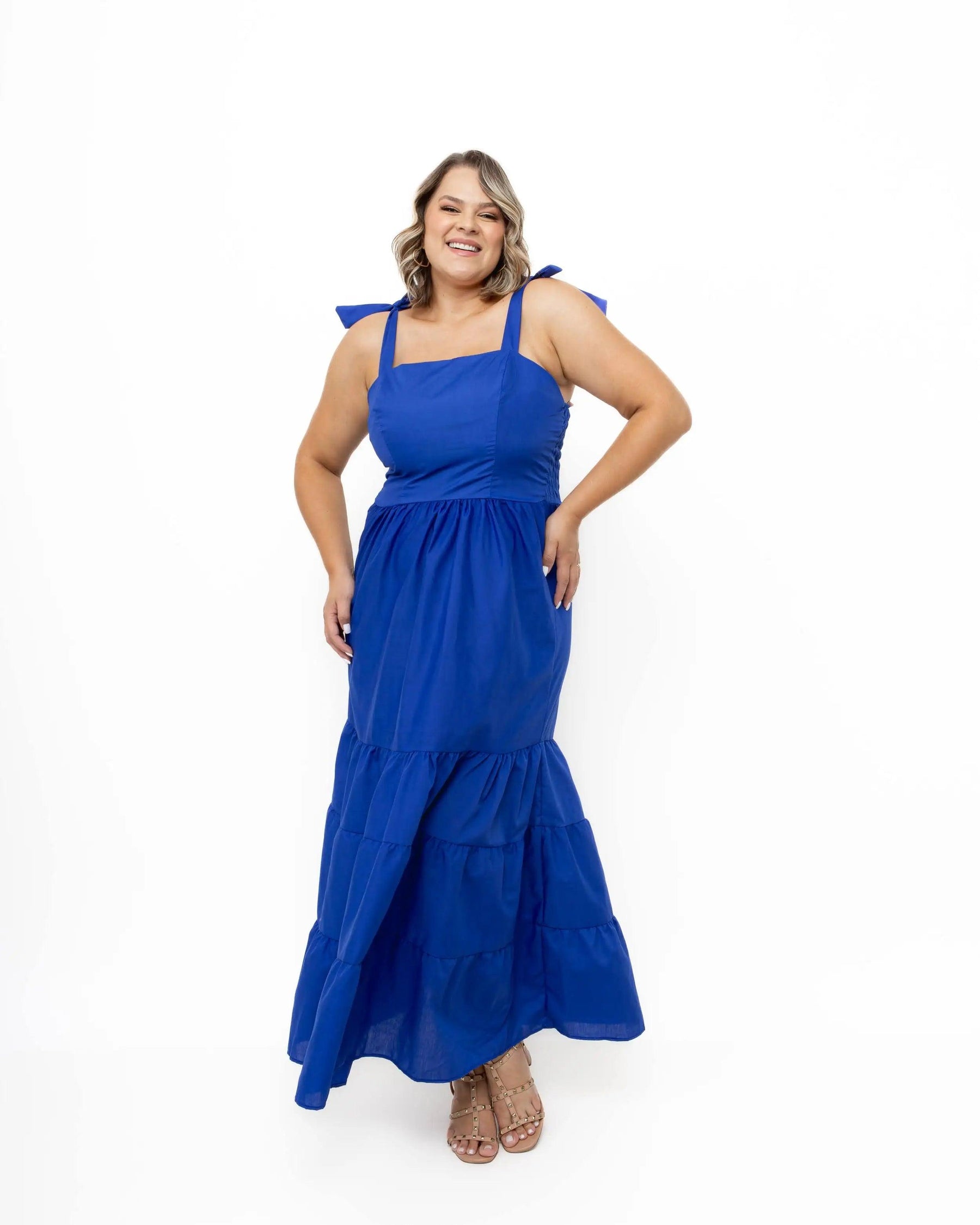 Vestido Longo Casual Versátil Plus Size com Alça Multipurpose