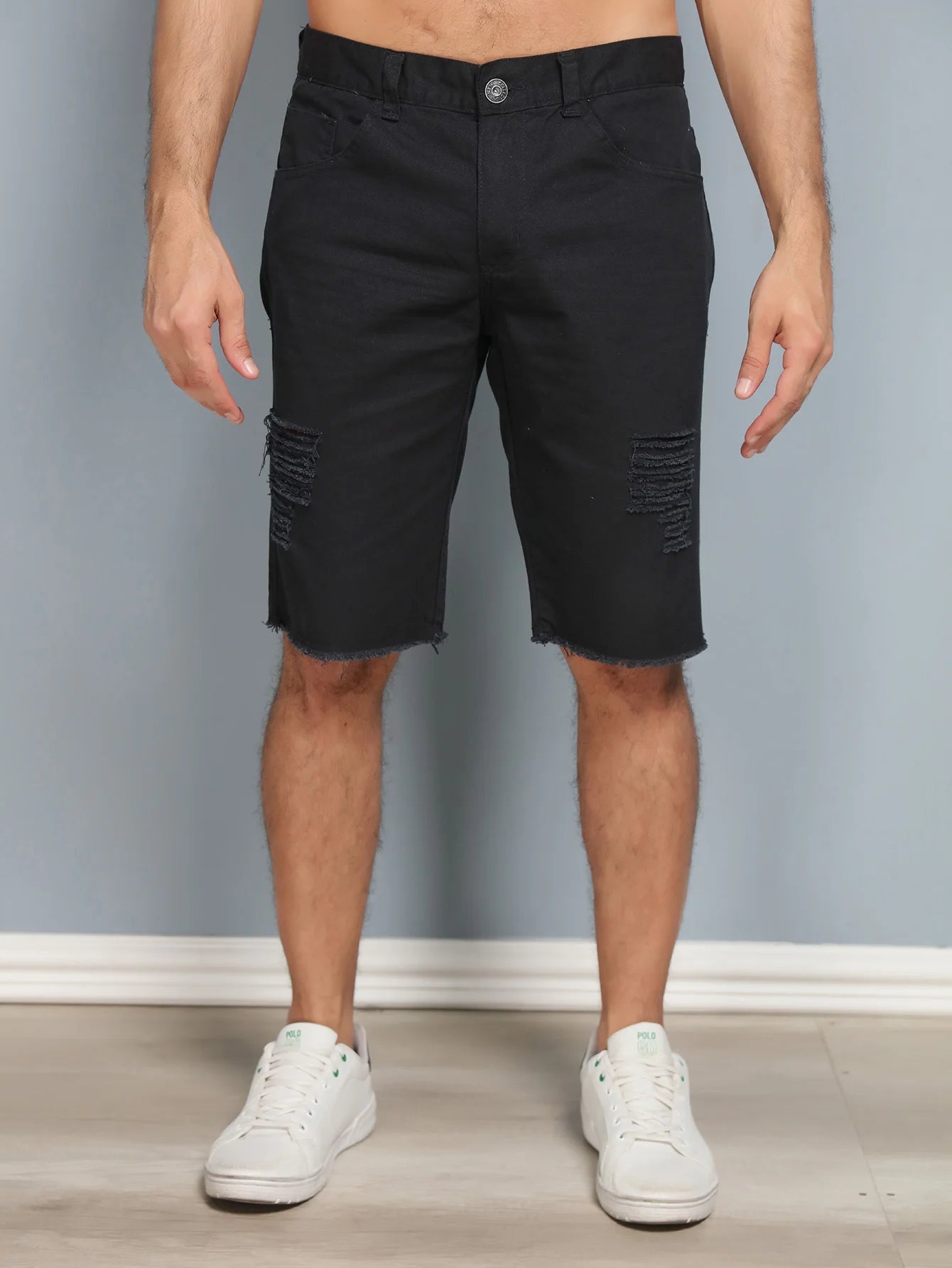 Bermuda Masculina Twill Rasgada