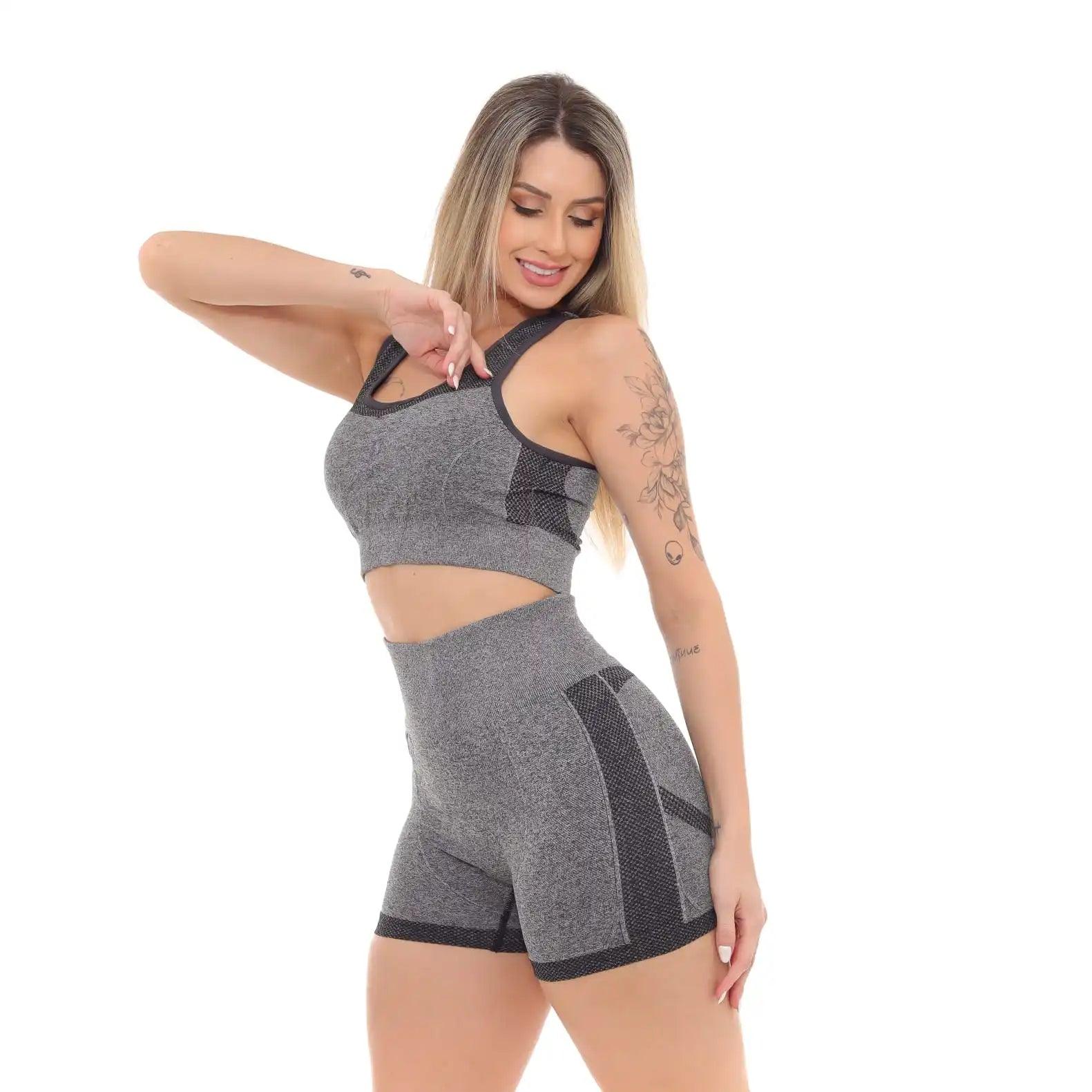 Conjunto Top e Bermuda Academia Fitness