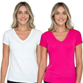 Kit 2 Blusas Básicas V em Viscolycra