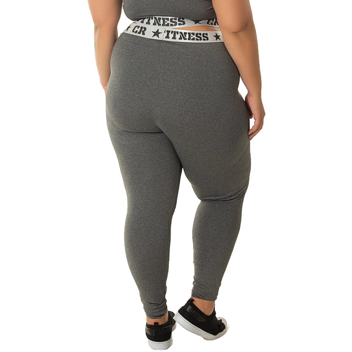 Legging Plus Size Elástica Cintura Alta Fitness