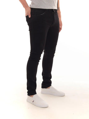 Calça Masculina Skinny Sarja Preta Modelo Comfort