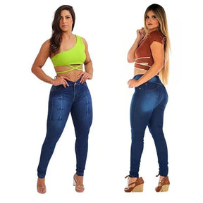 Calça Jeans Skinny Feminina com Lycra e Cós Alto – Milaa