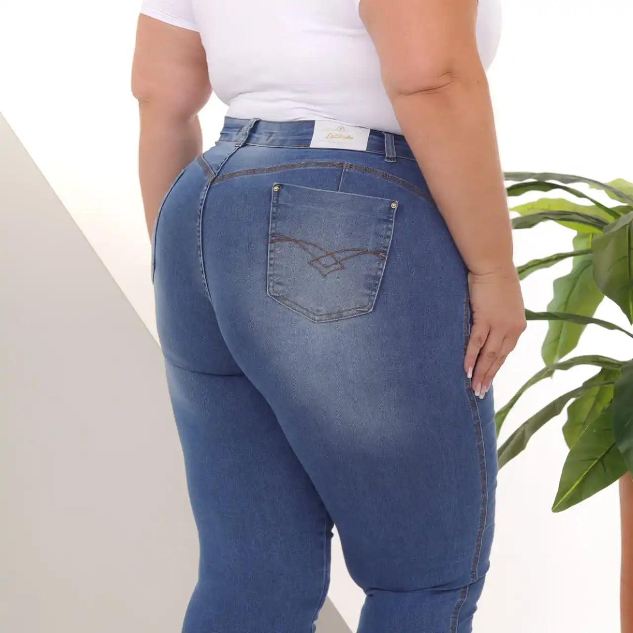 Calça Jeans Skinny Feminina Plus Size Destroyed – Milaa