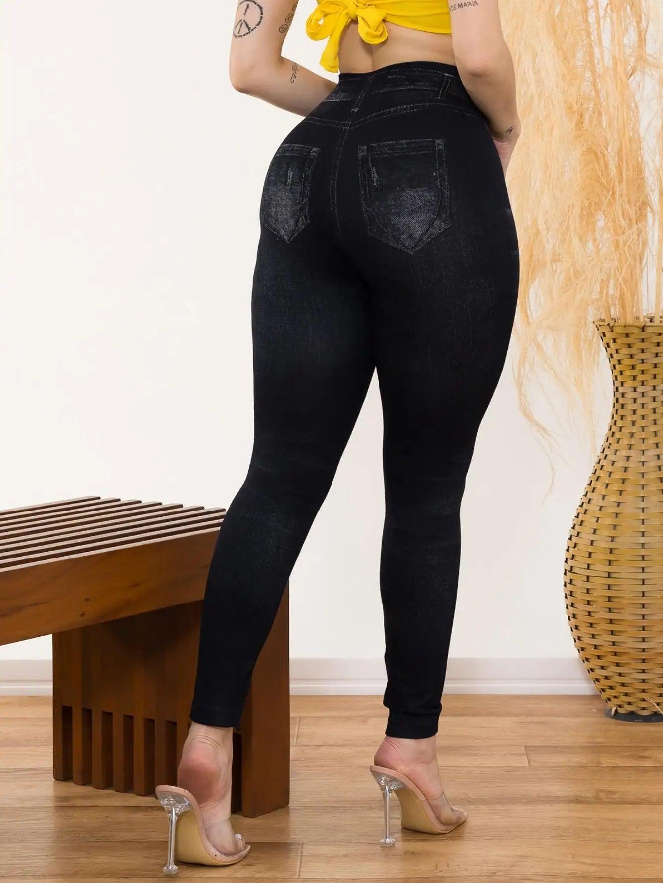 Calça Legging Feminina Fake Jeans – Milaa