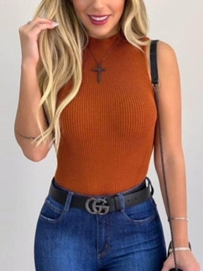 Blusa de Tricot Garrafinha Blogueirinha com Gola Alta