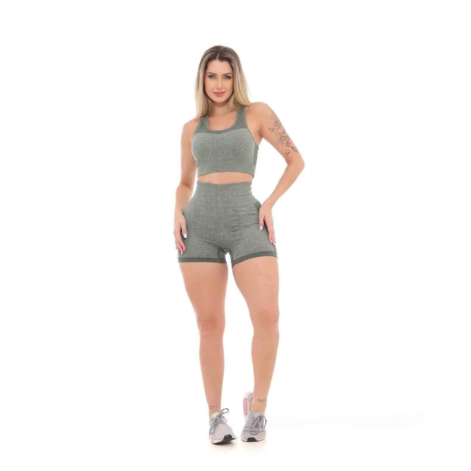 Conjunto Top e Bermuda Fitness Feminino