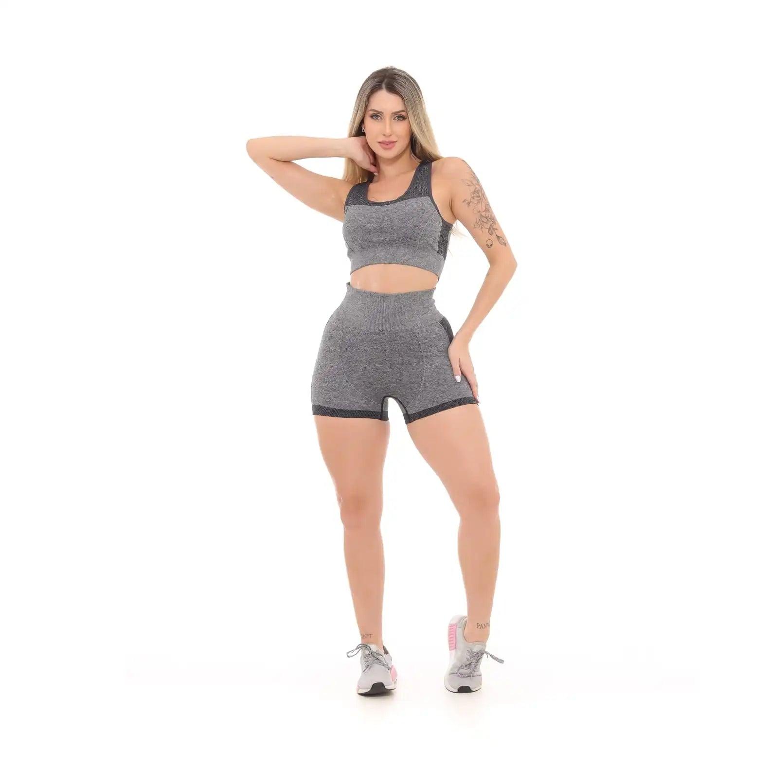 Conjunto Top e Bermuda Academia Fitness