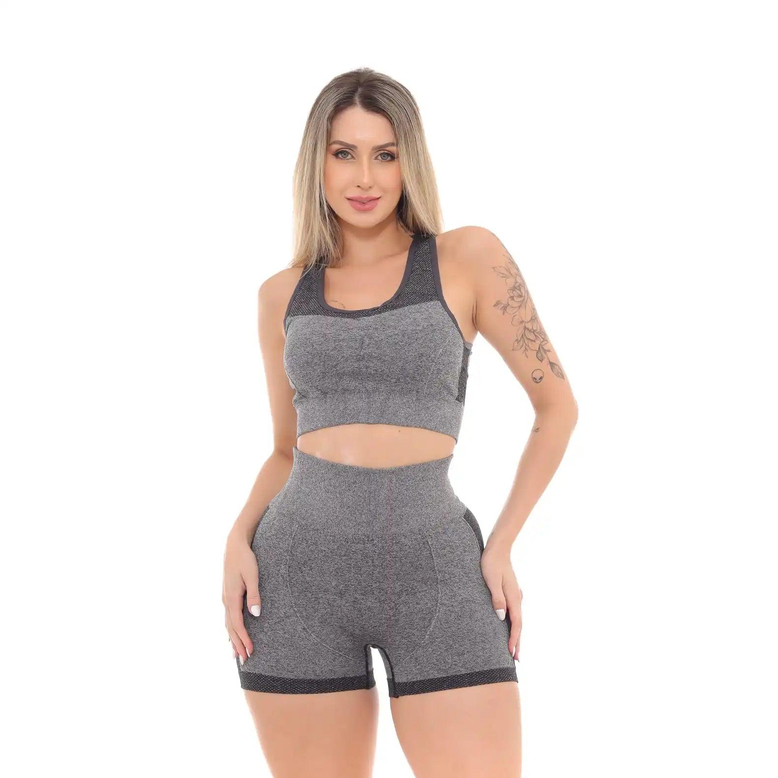 Conjunto Top e Bermuda Academia Fitness