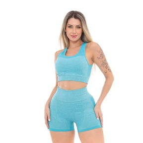 Conjunto Top e Bermuda Academia Fitness