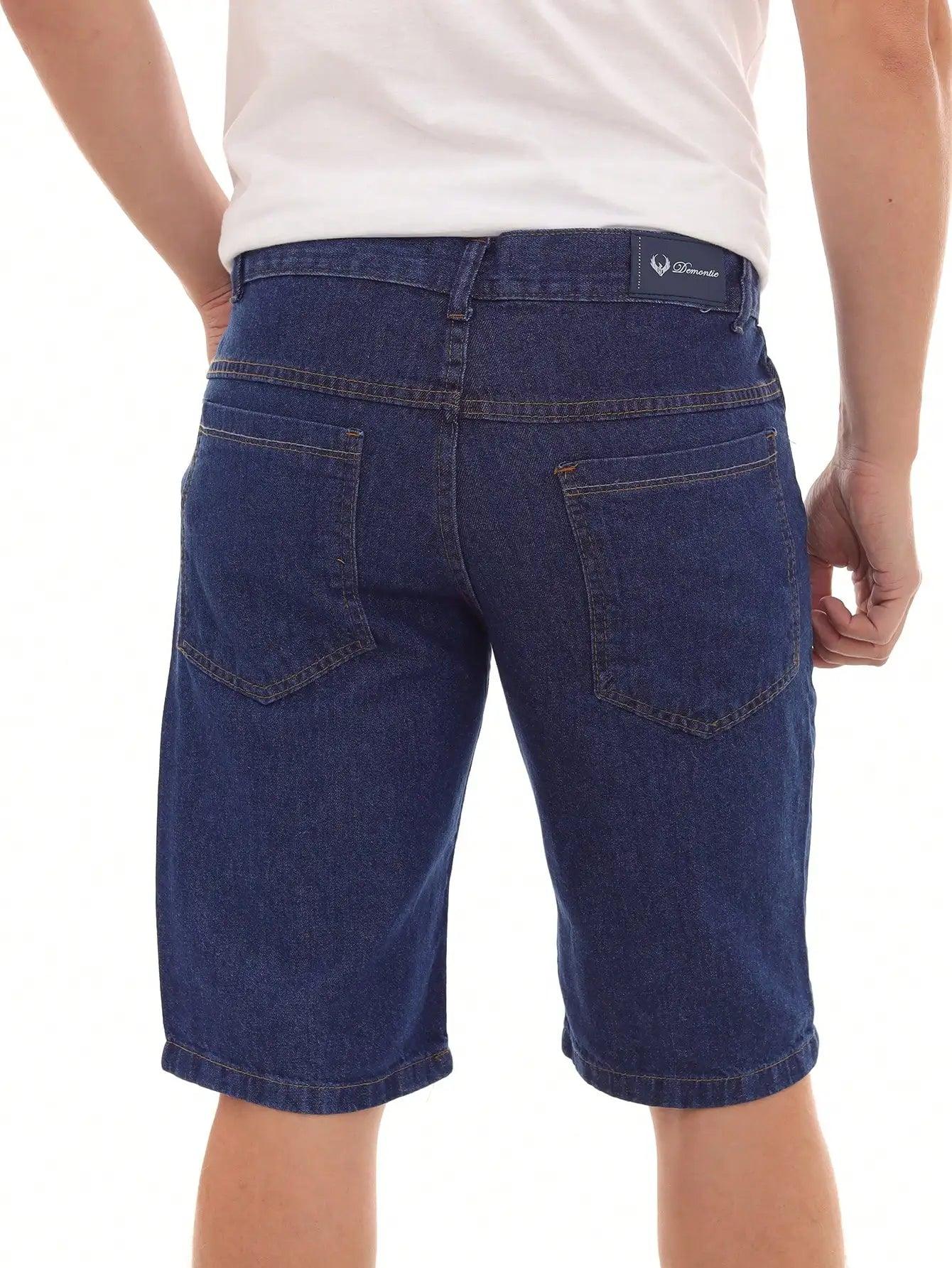 Título: Shorts Jeans Masculino com Detalhes Desgastados