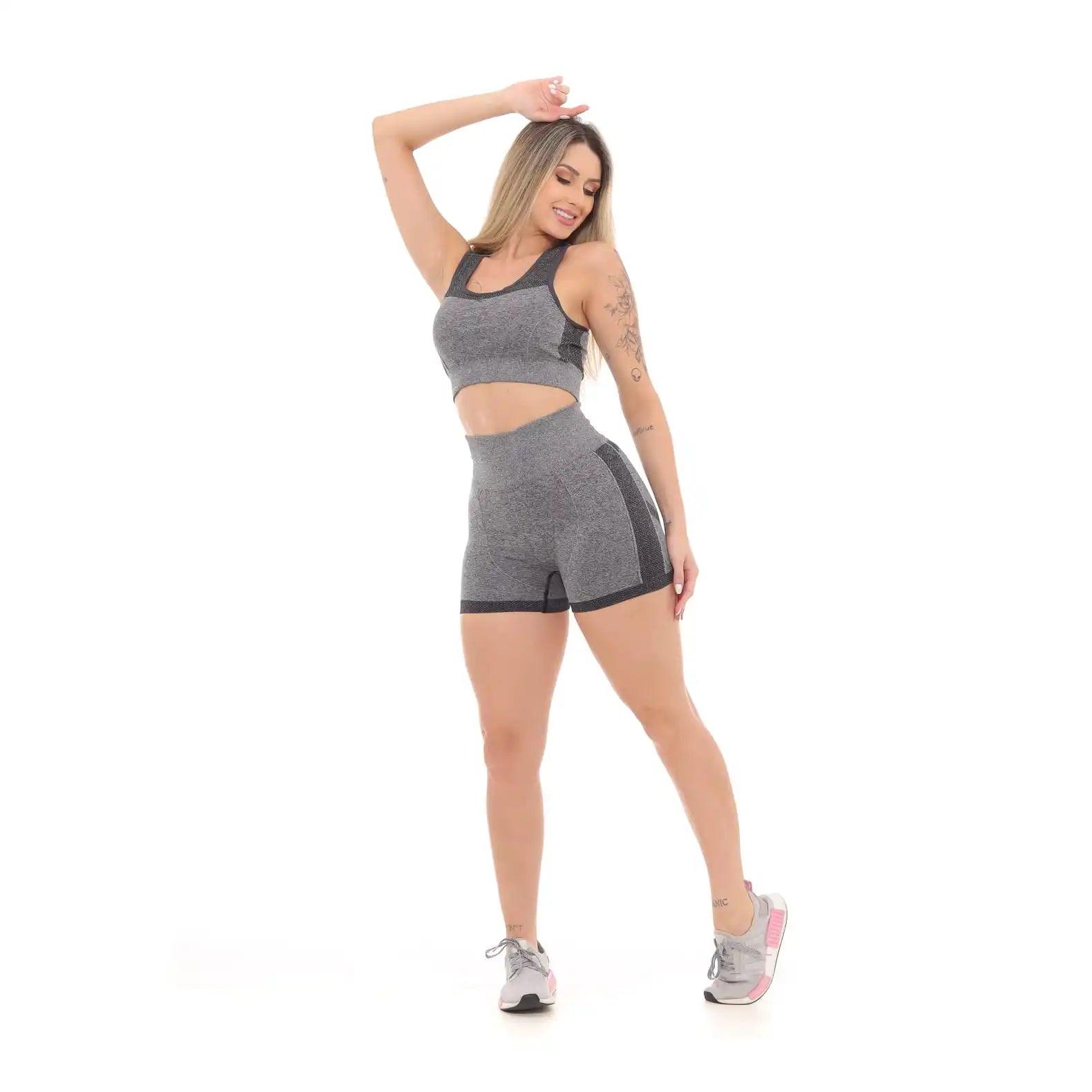 Conjunto Academia Feminino Fitness Alta Sustentação