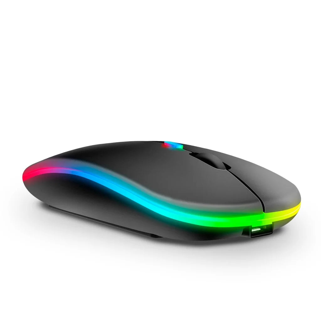 Mouse Sem Fio Recarregável com Iluminação RGB